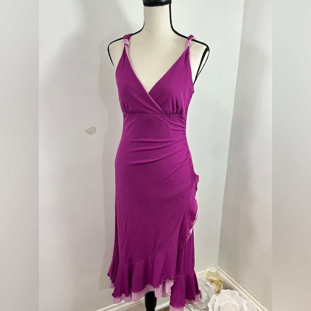 Bisou Bisou Pink Ruched Backless Bodycon Dress